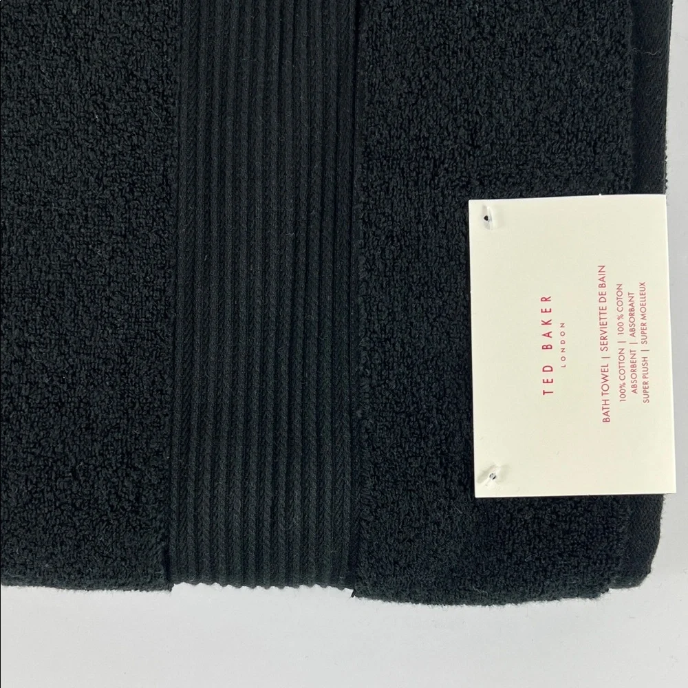 Ted Baker London Bath Towel Black Super Soft Plush Luxury 100% Cotton NEW